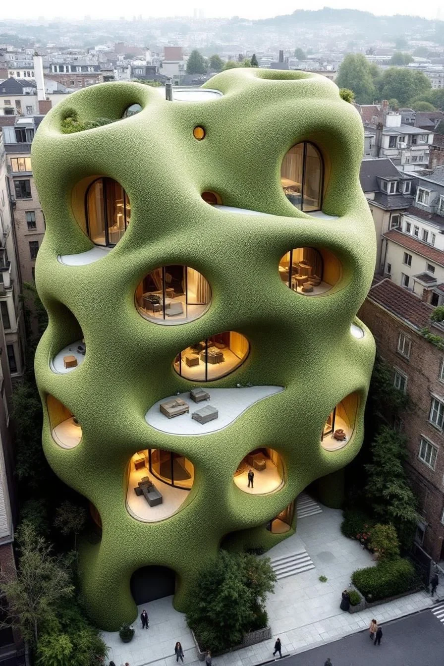 Leafy Loft: A Cozy Curved Capsule