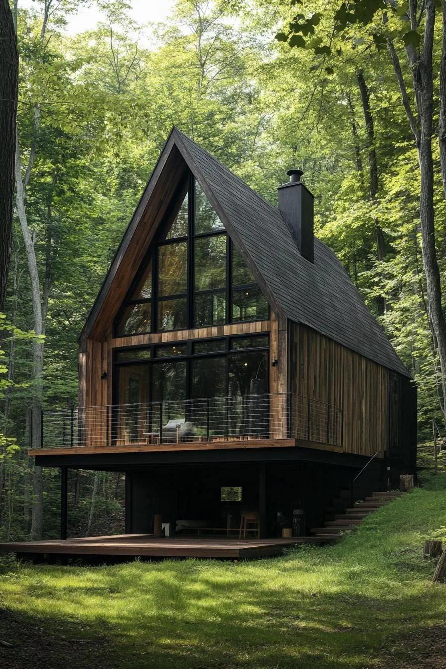 A Glassy Cabin Among the Treetops