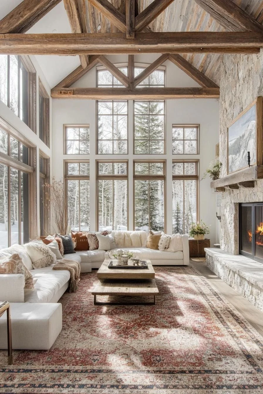 An A-Frame Living Room With Cozy Charm