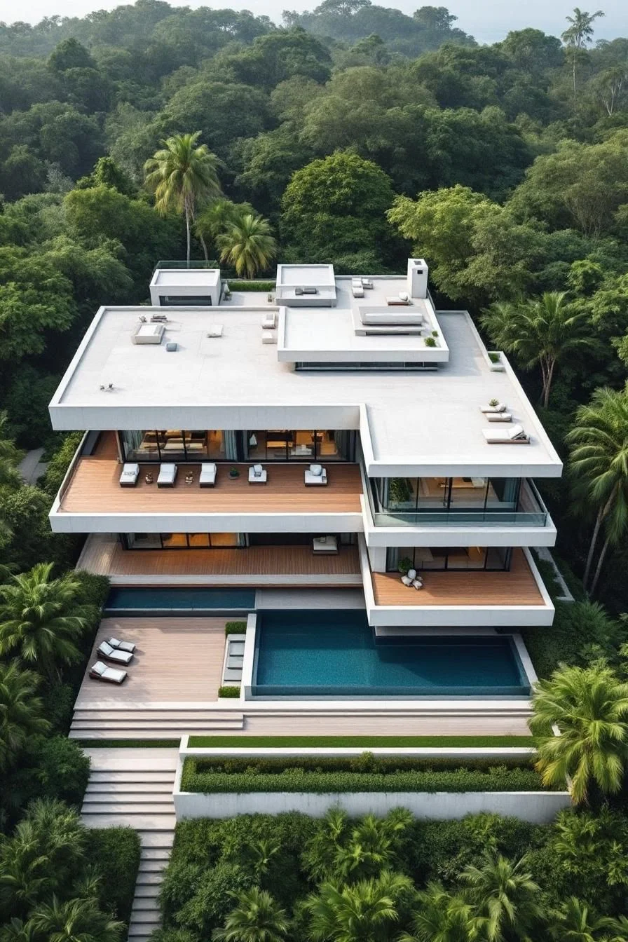 Concrete Home Rising Above the Jungle