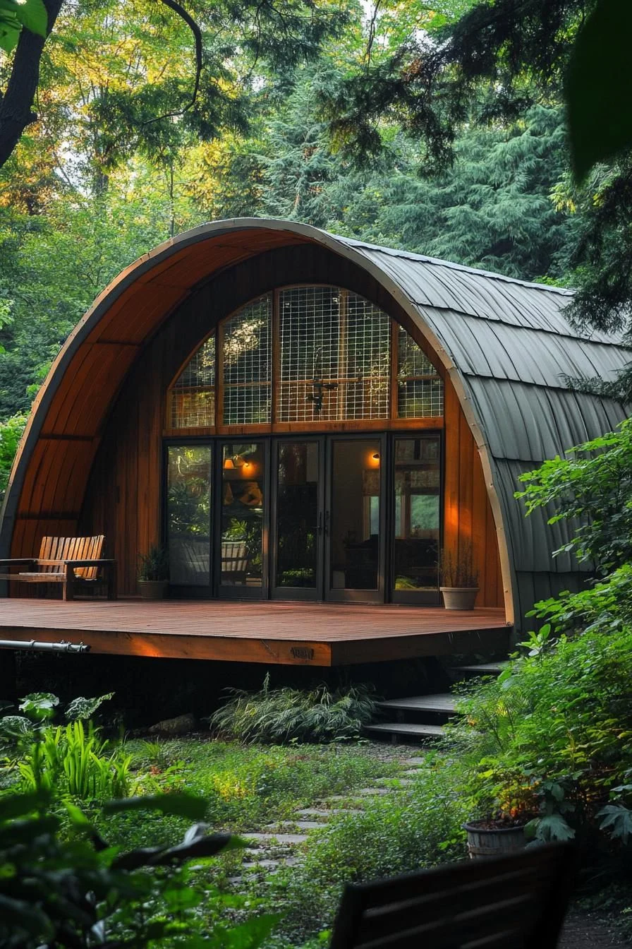 A Curved Hideout Wrapped in Greenery