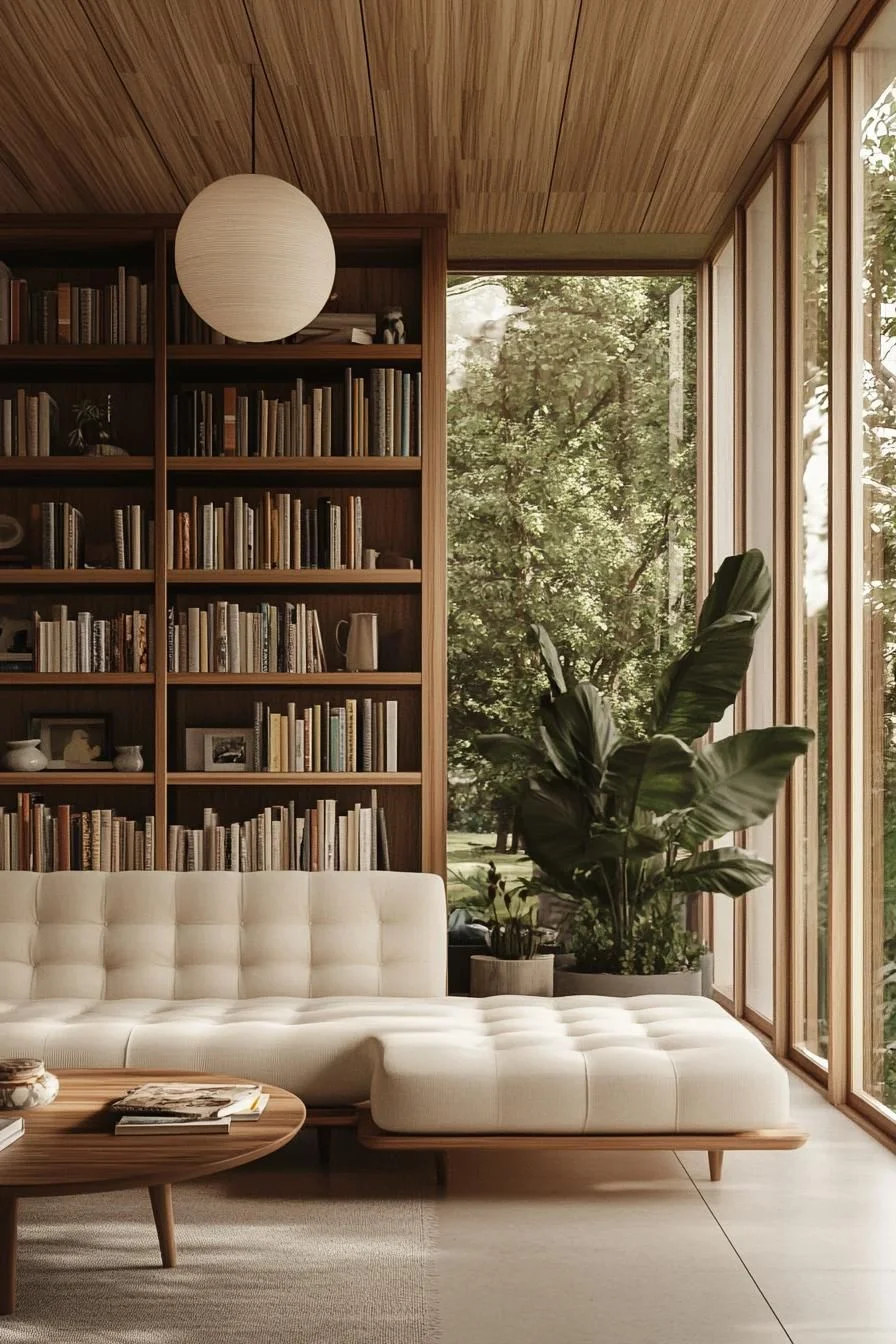 Quiet Retro Reading Room Setup
