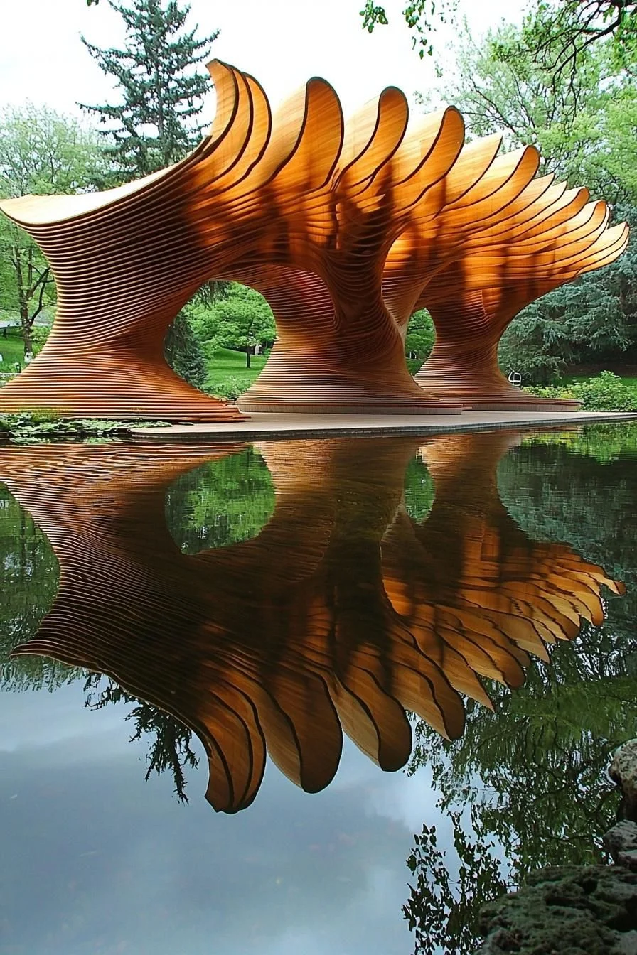 Wavy Waterside Pavilion Design