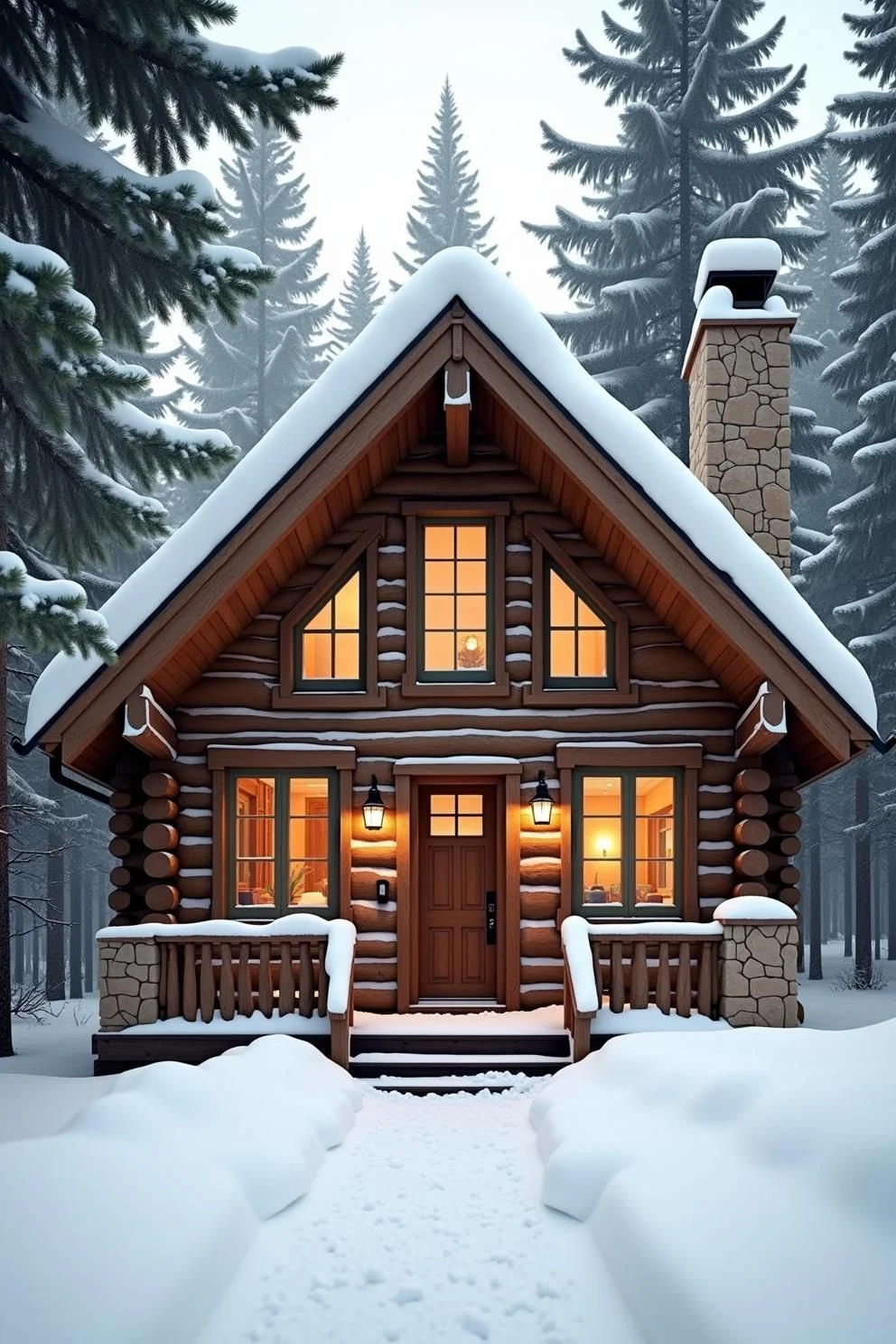 A Log Retreat Ready for Sledding