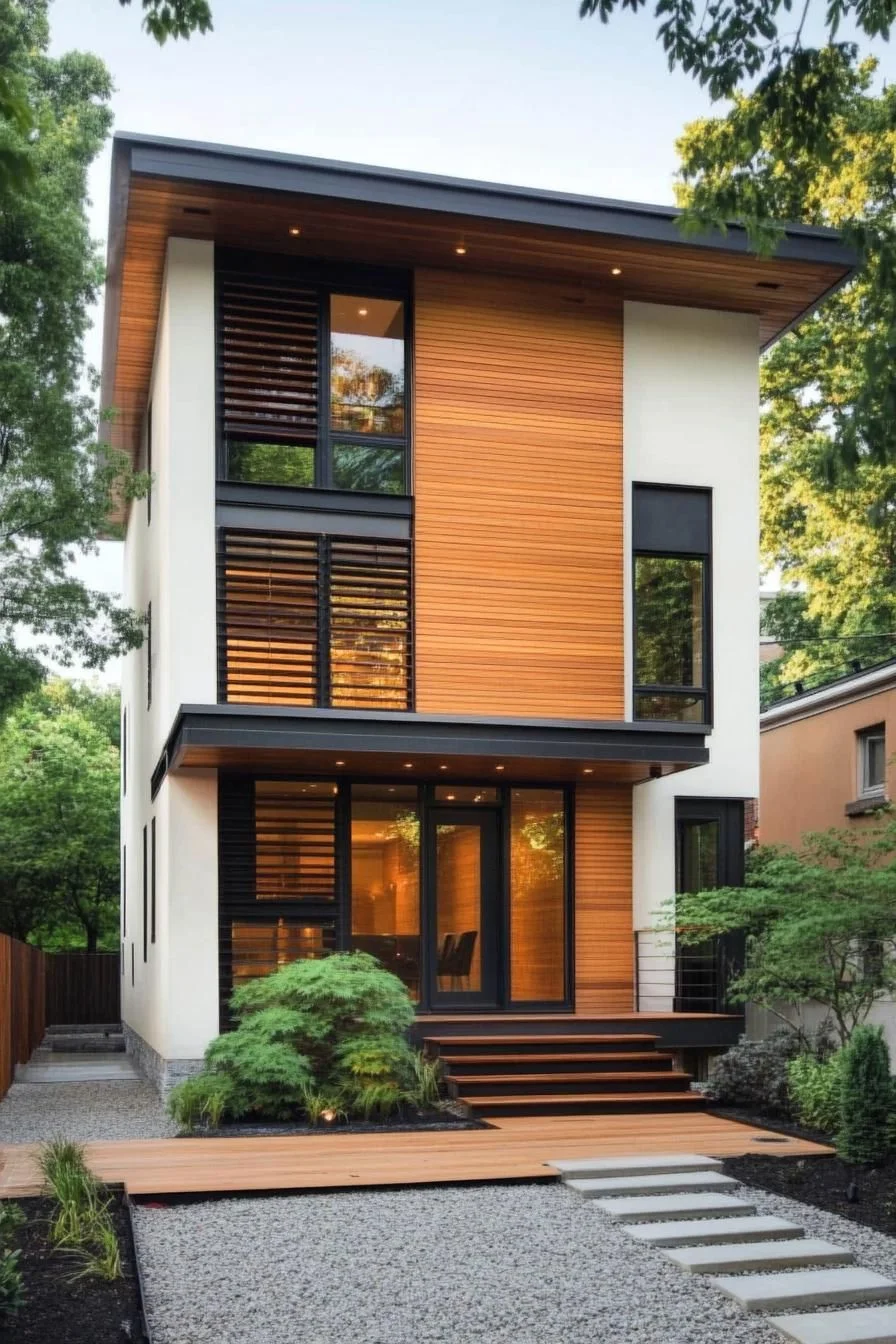 Modern Elegance Framed by Greenery