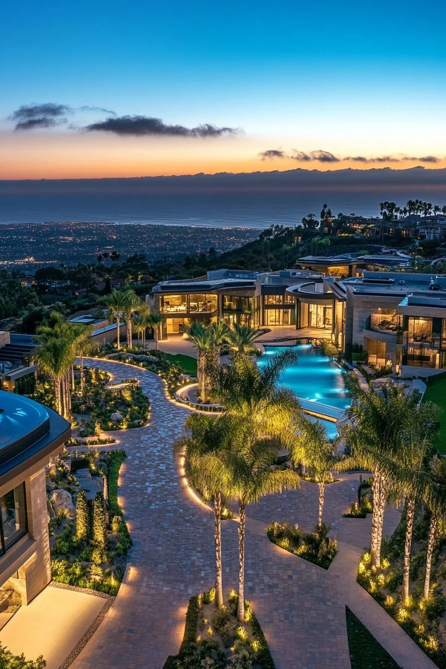 Twilight Bliss at a Luxury Mansion