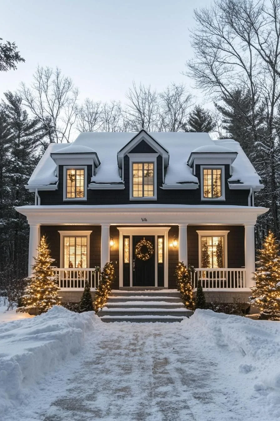 Snow-Blanketed Charming Christmas House
