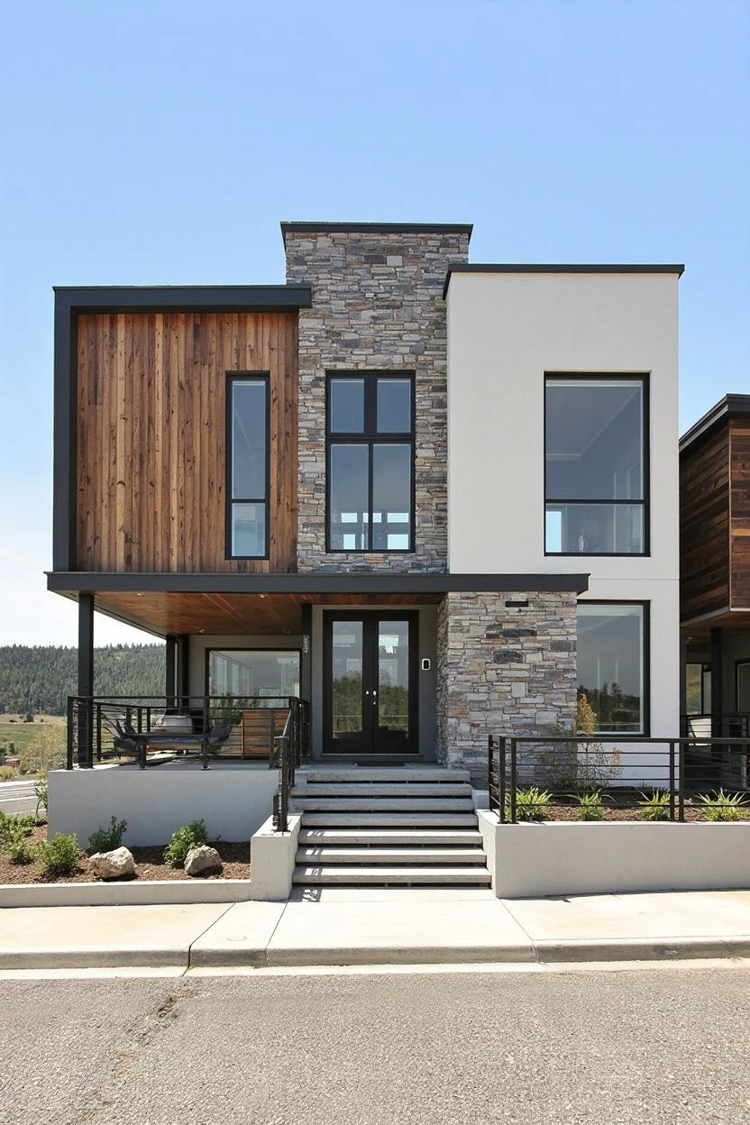 Sleek Lines Paired With Stone Details