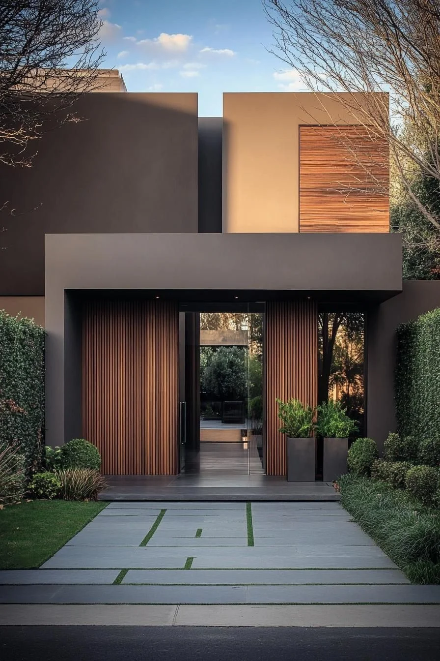 Monochrome Design With Wood Accents