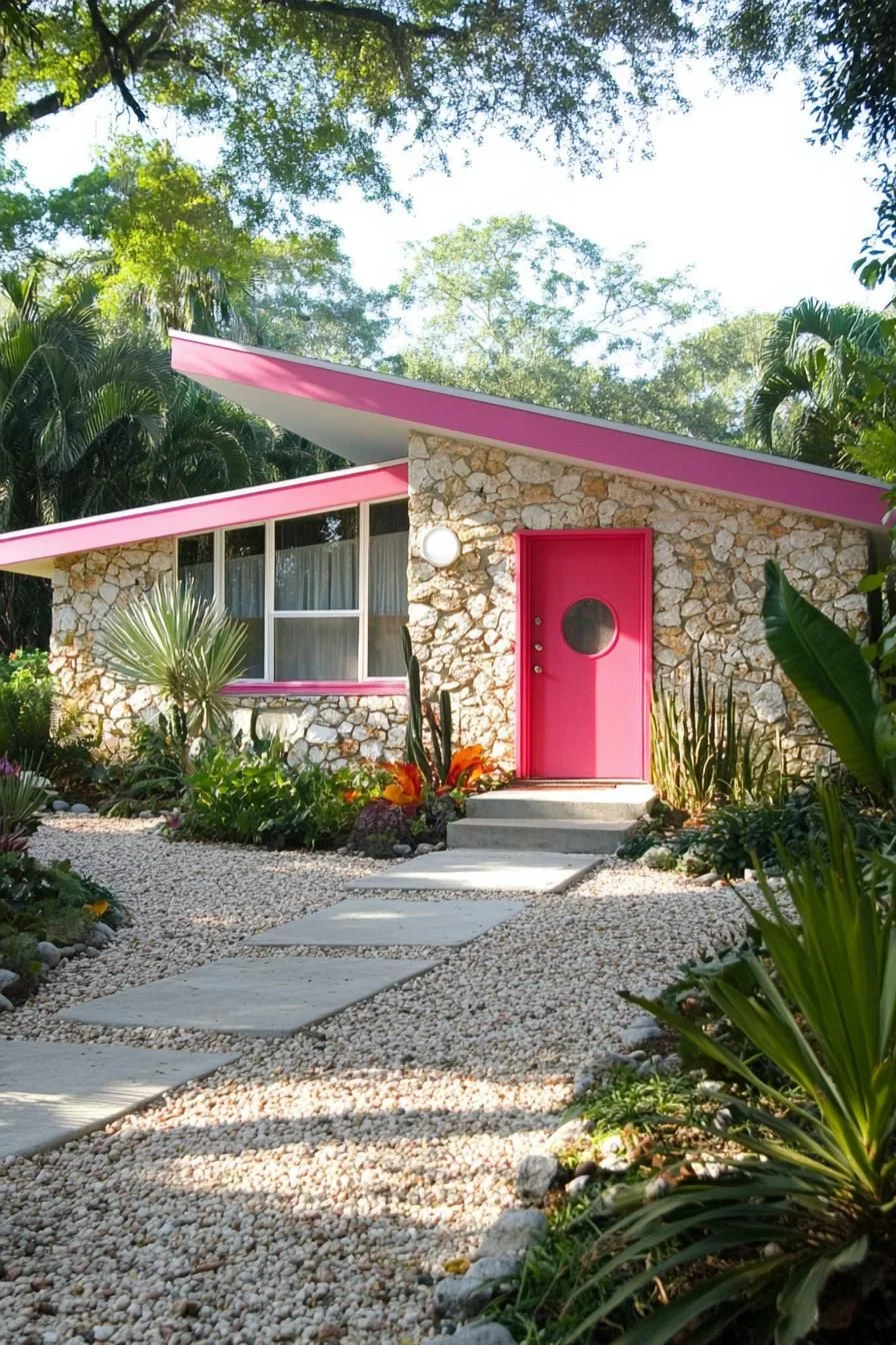 A Pink-Hued Cottage With Retro Charm