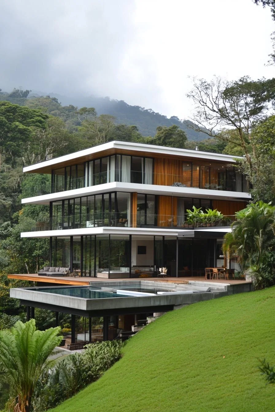 A Floating Glass Haven on the Hillside