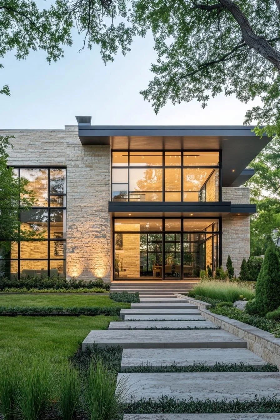 A Glass-Walled Home Full of Light