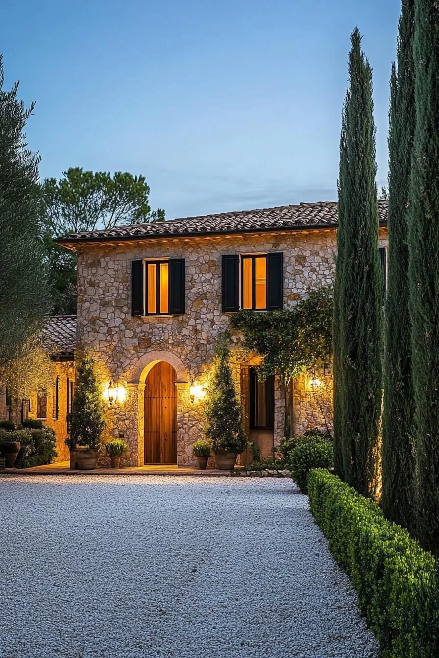Stone Villa Beneath the Night Sky