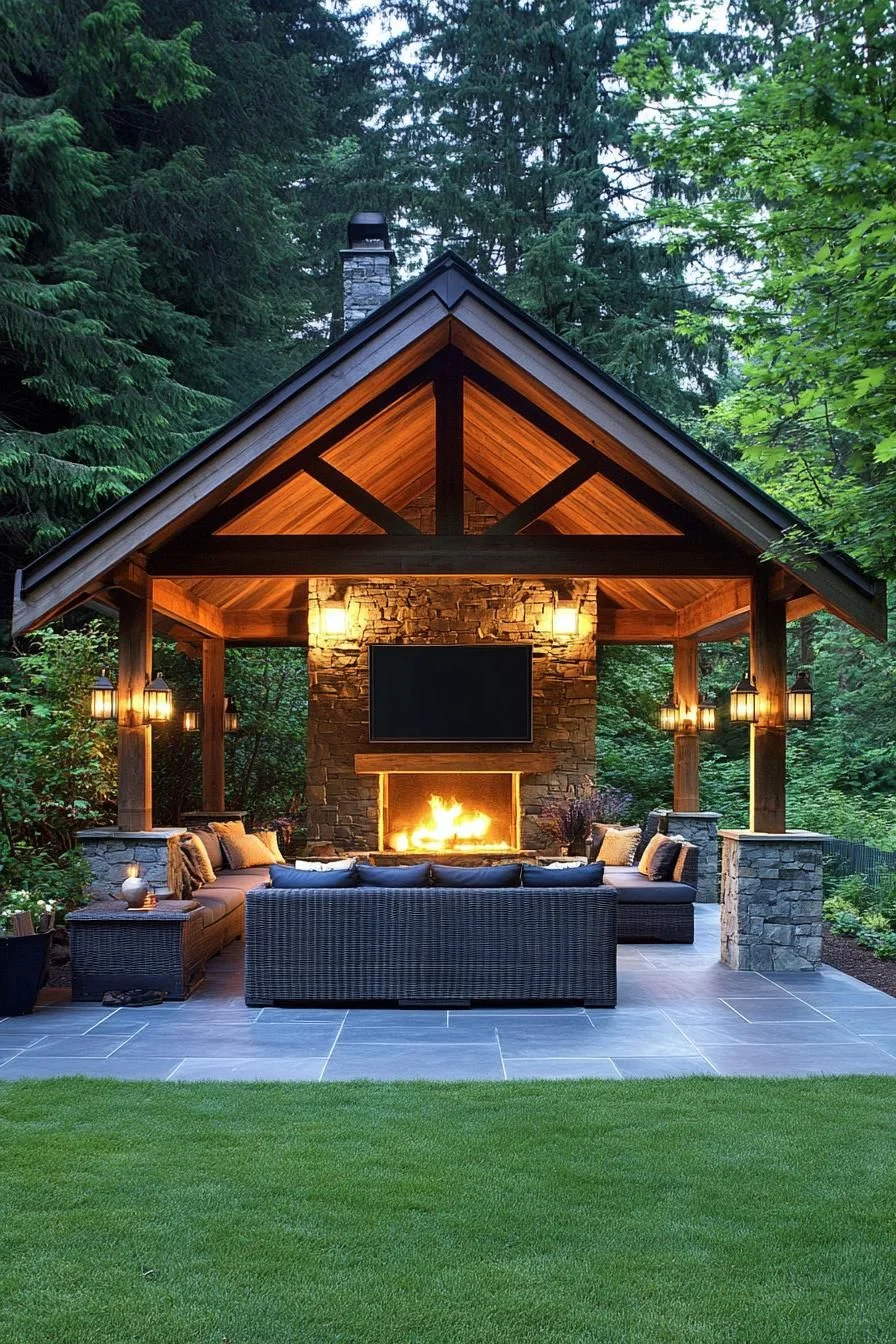 Fireside Retreat: A Cosy Outdoor Shelter