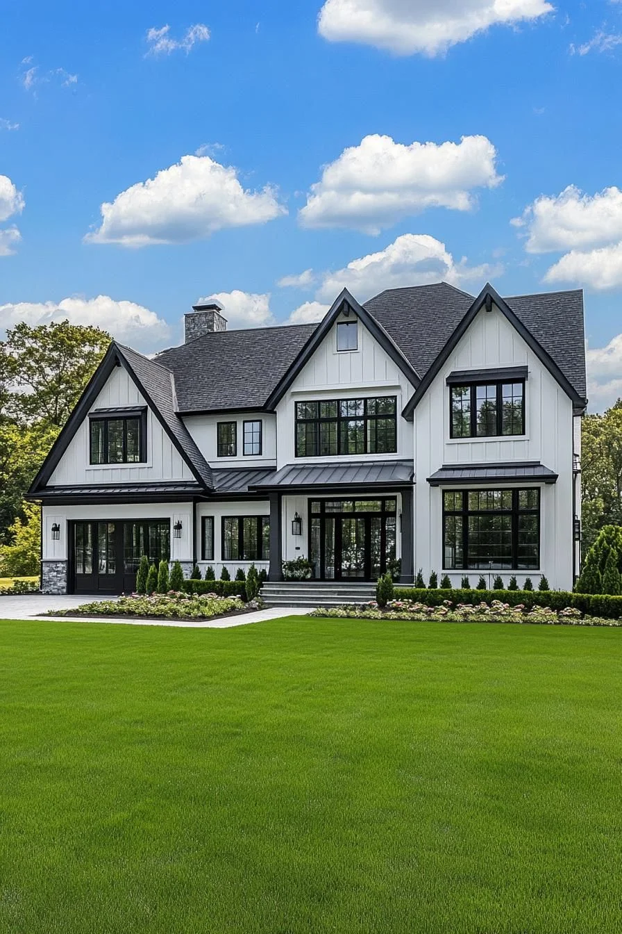 A Gabled Farmhouse Surrounded by Greenery