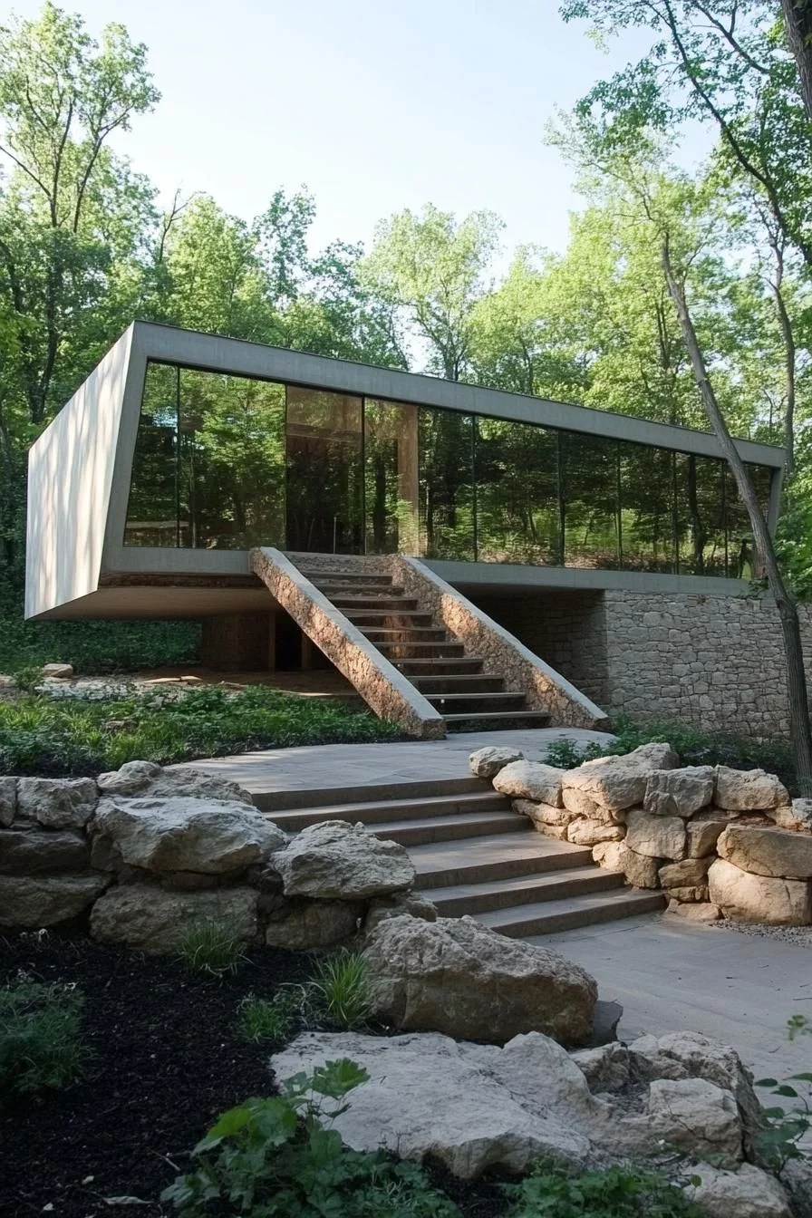Glass Accents That Reflect the Landscape