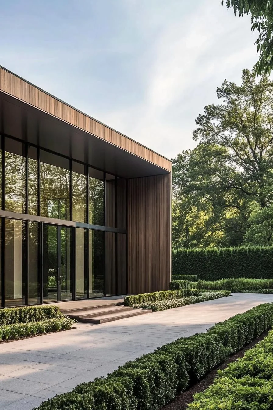 Boxy Facade with Greenery