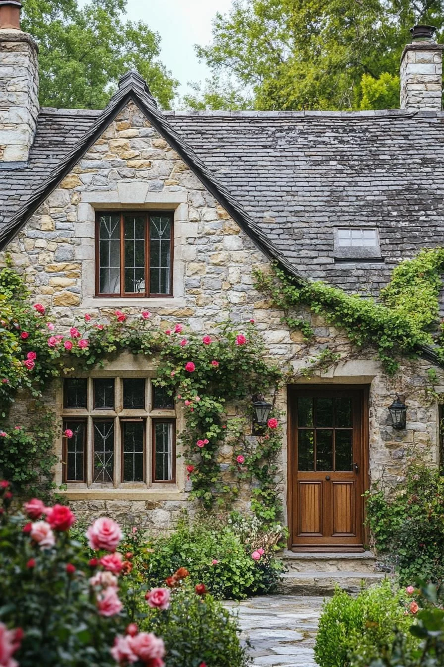 Rose-Covered Stone Retreat
