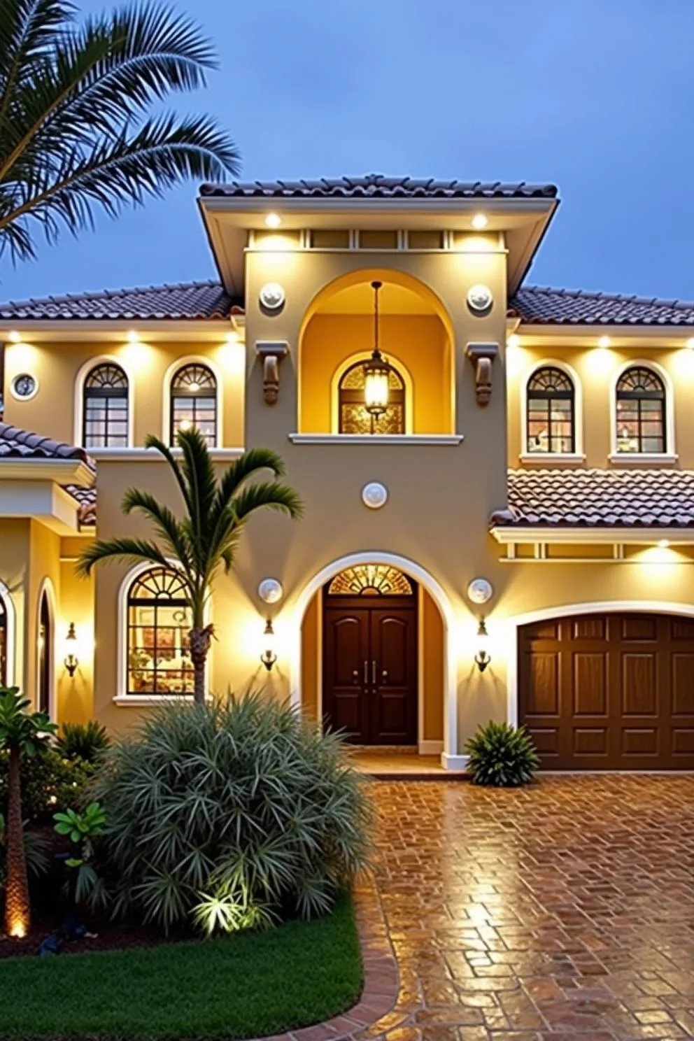 Palm-Lined Mediterranean-Style Villa