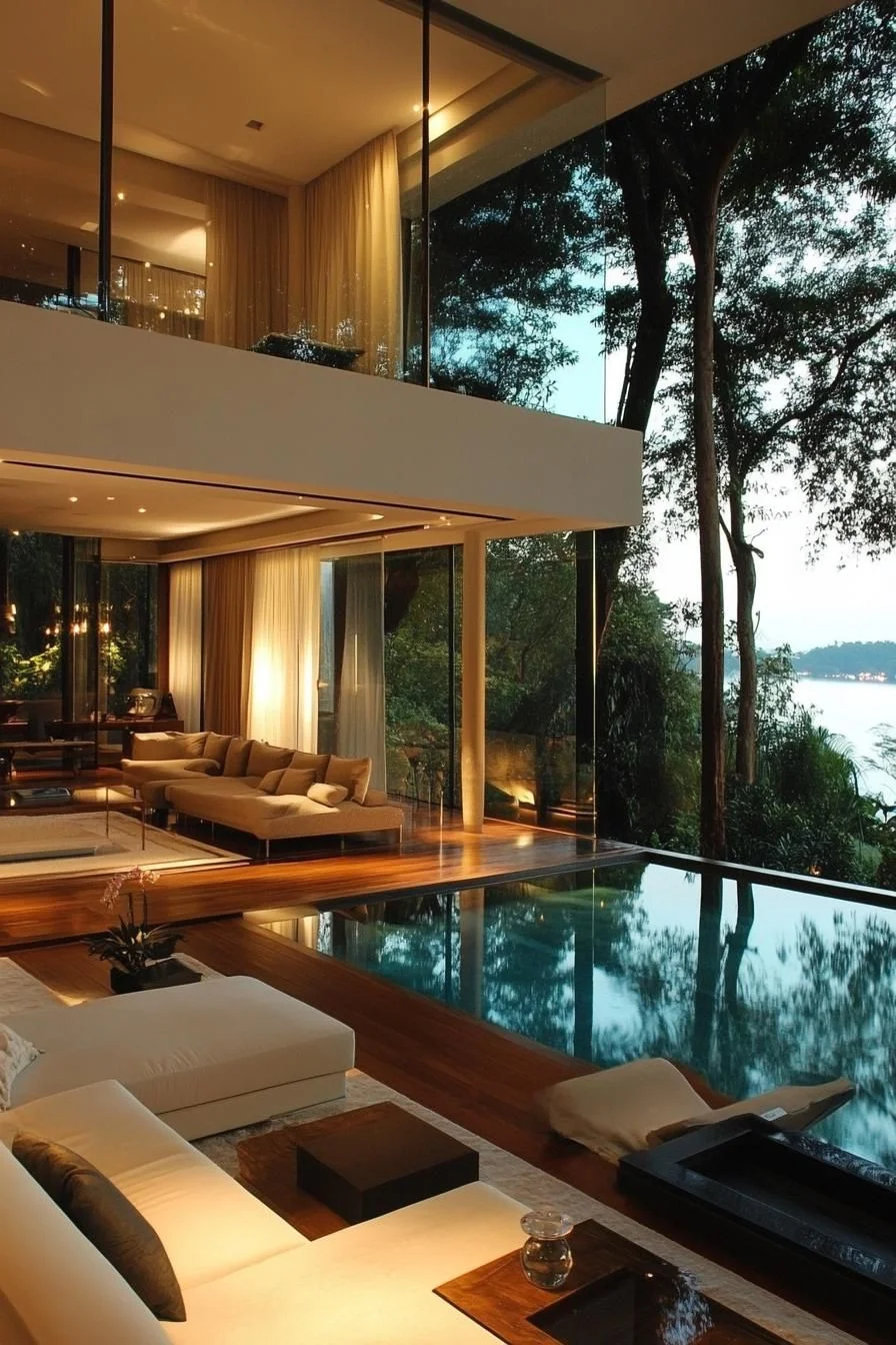 Sunken Living Room Beside the Pool - photo 4