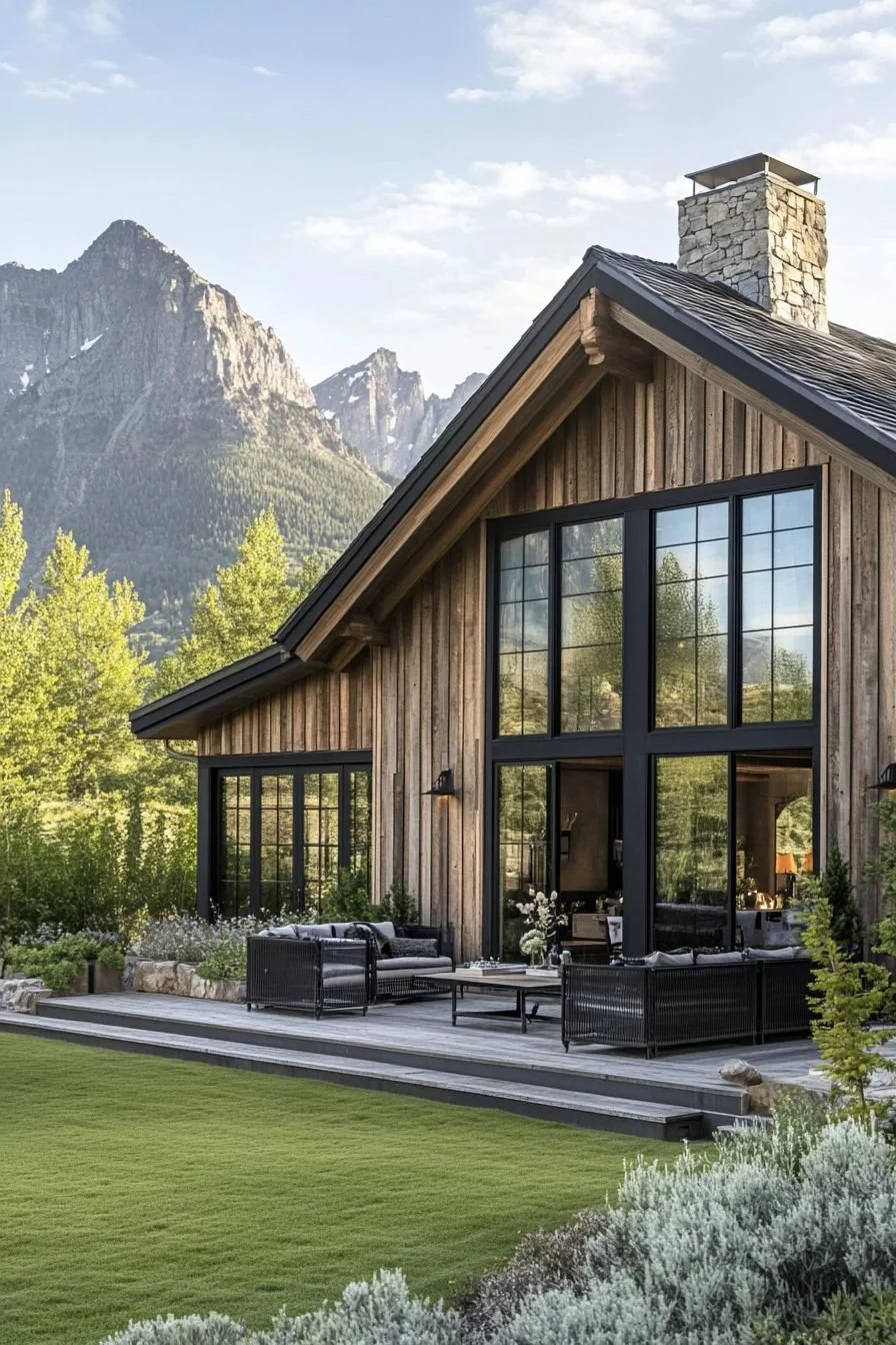 Porch Views Framed by Peaks and Pines