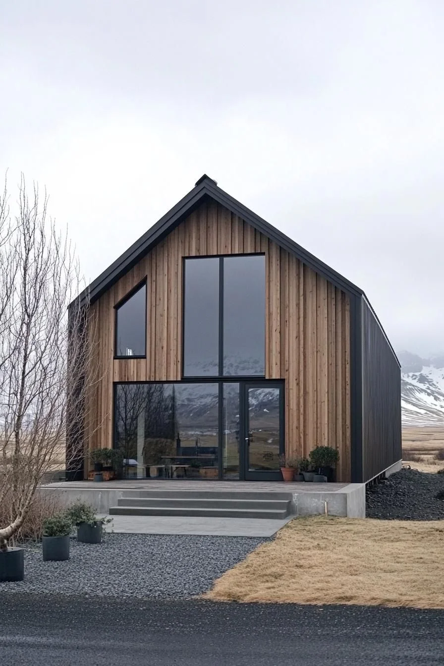 A Barndominium Mixing Wood and Steel