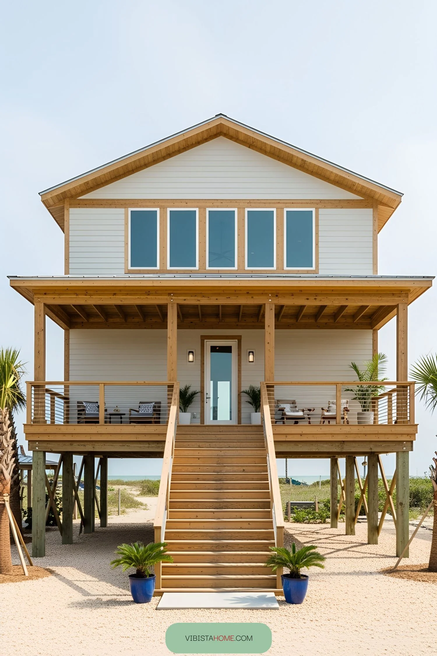 Stilted Retreat Rising Above the Shore