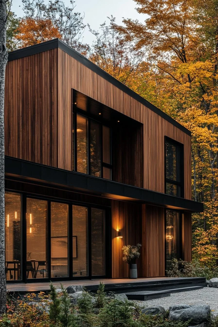 Linear Wood Facade Design