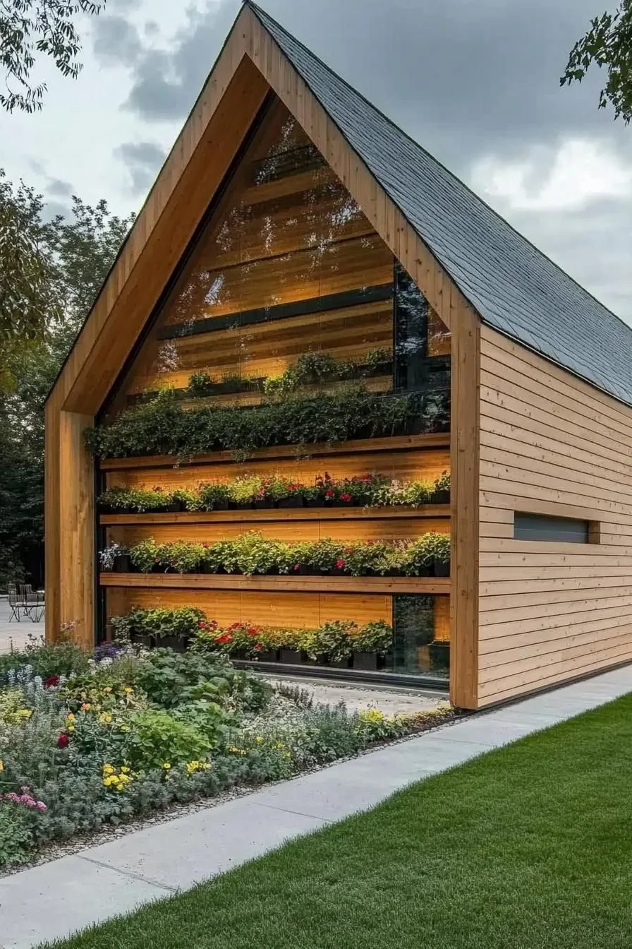 Rooftop Garden with Timber Facade