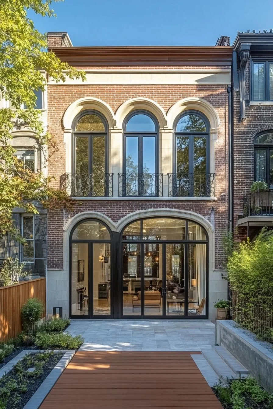 Brick Archways Framing A Garden Entrance