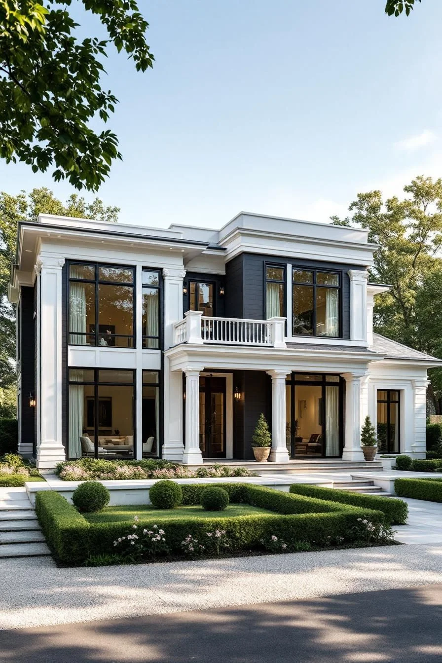 A Charming Castle Lined with Columns