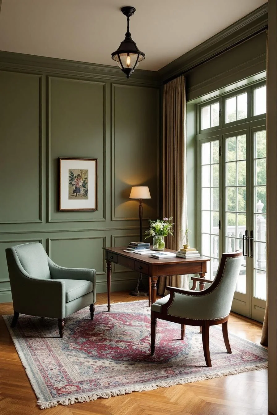 Green Paneled Reading Corner