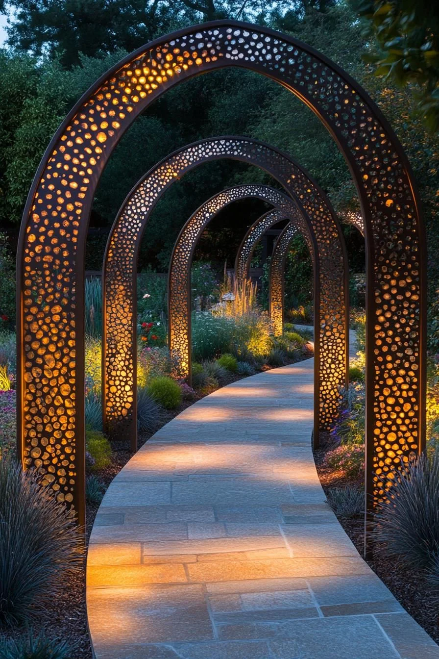 Lit Archway Garden Passage