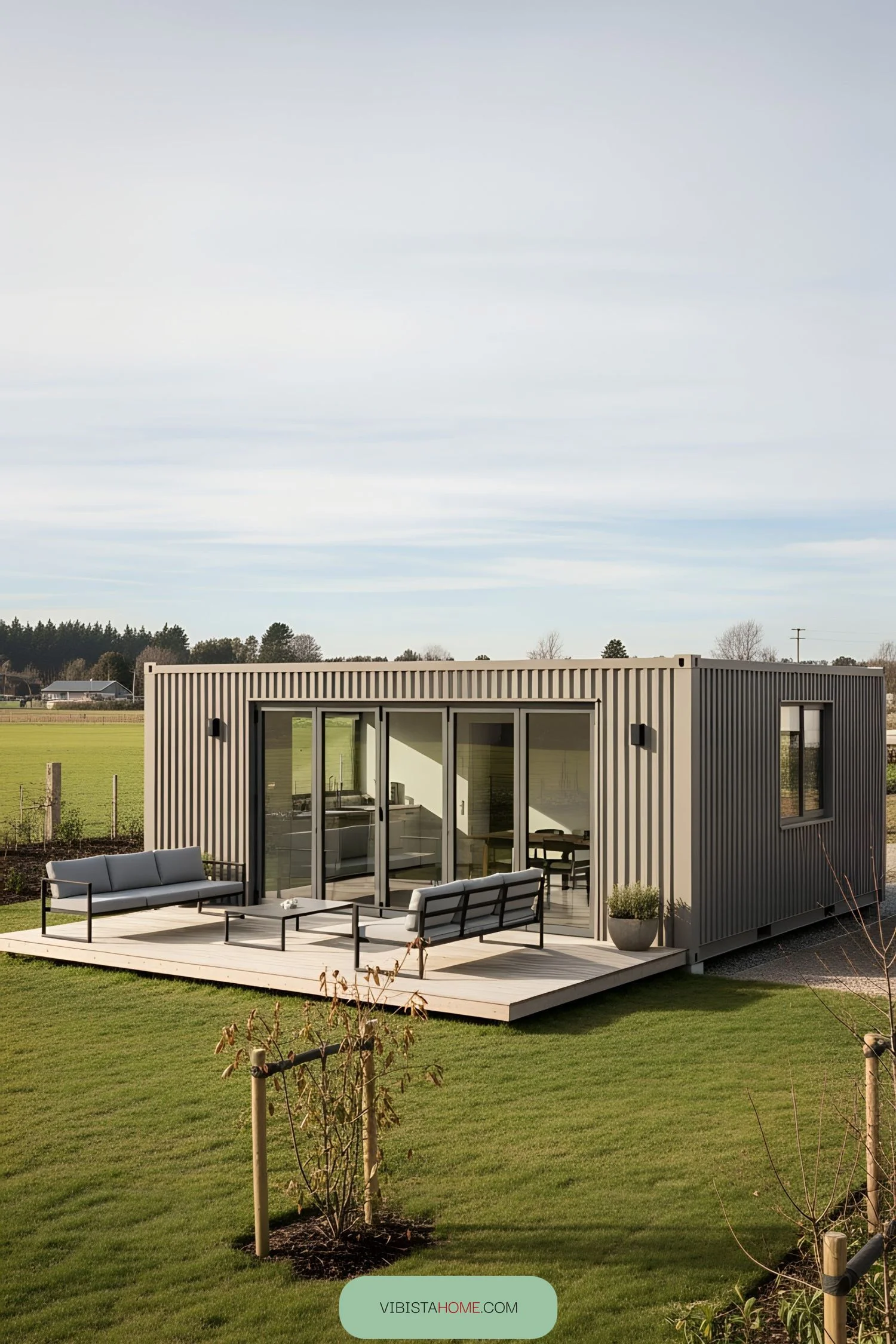 A Calm Steel Container Office for Focused Work