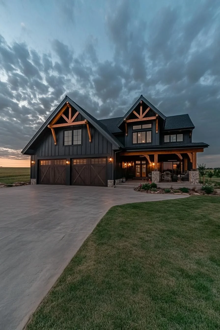 A Barndominium Glowing at Sundown