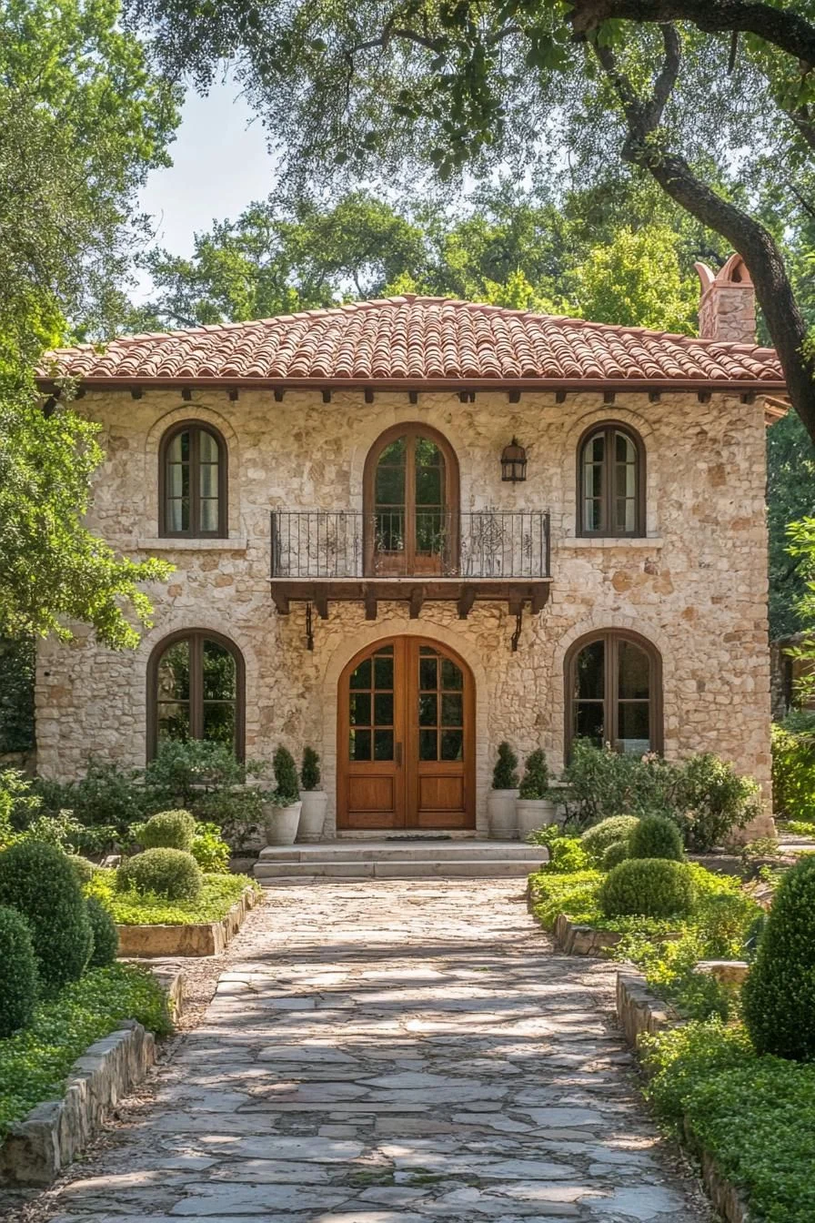 Tuscan Stone House Framed by Nature