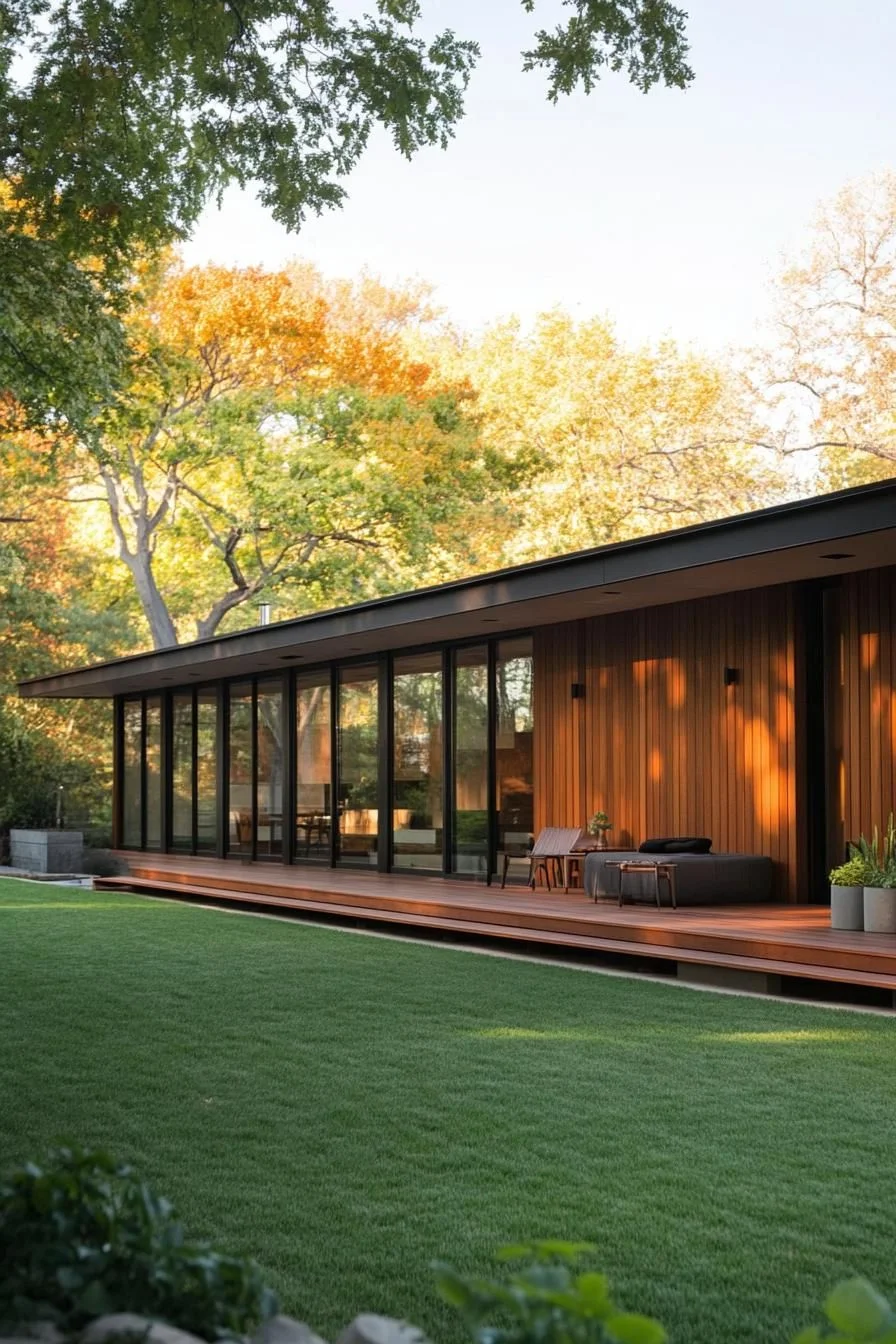 Wood and Light Combined in a Long House