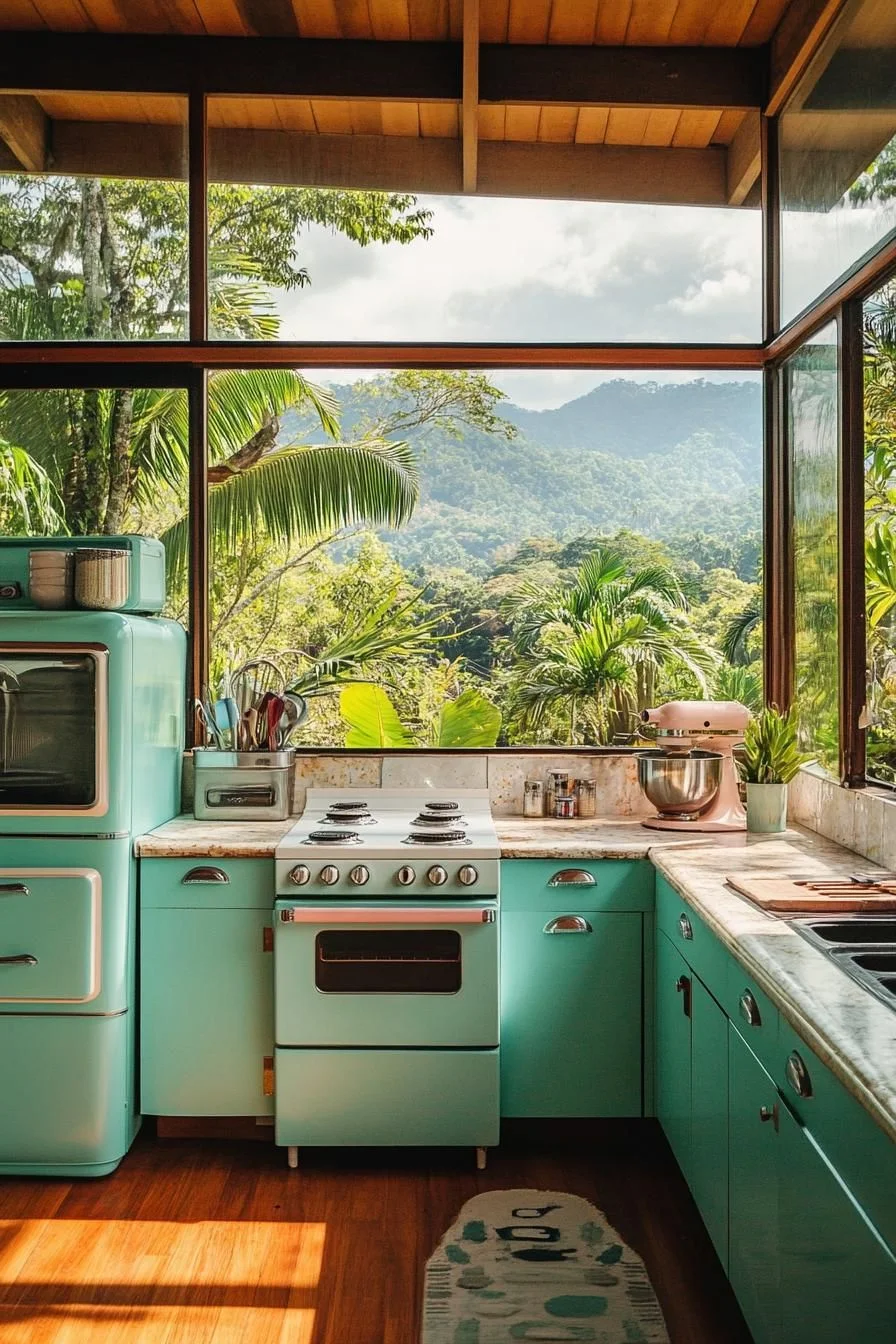 Retro Kitchens with Bold, Colorful Appliances - photo 2