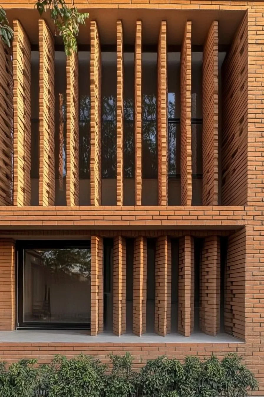 Shadows and Lines Shape This Brick Facade