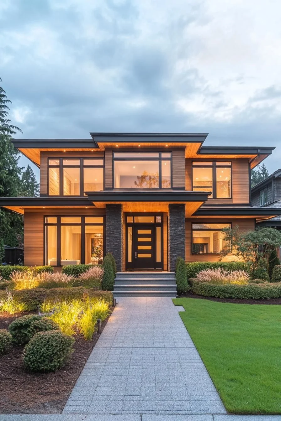 Glass Details Framed by Greenery