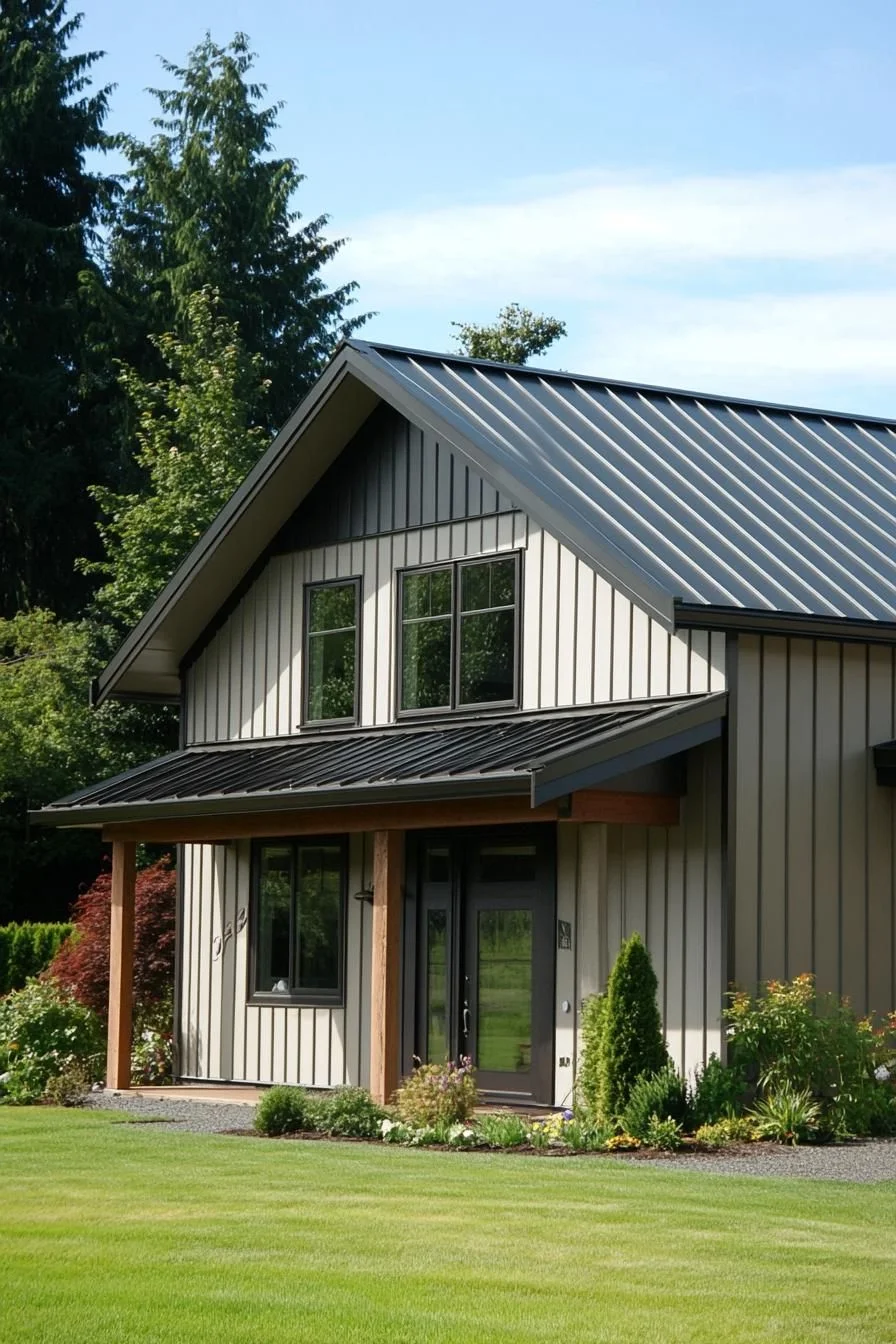 Wooded Galvanized Metal Cabin