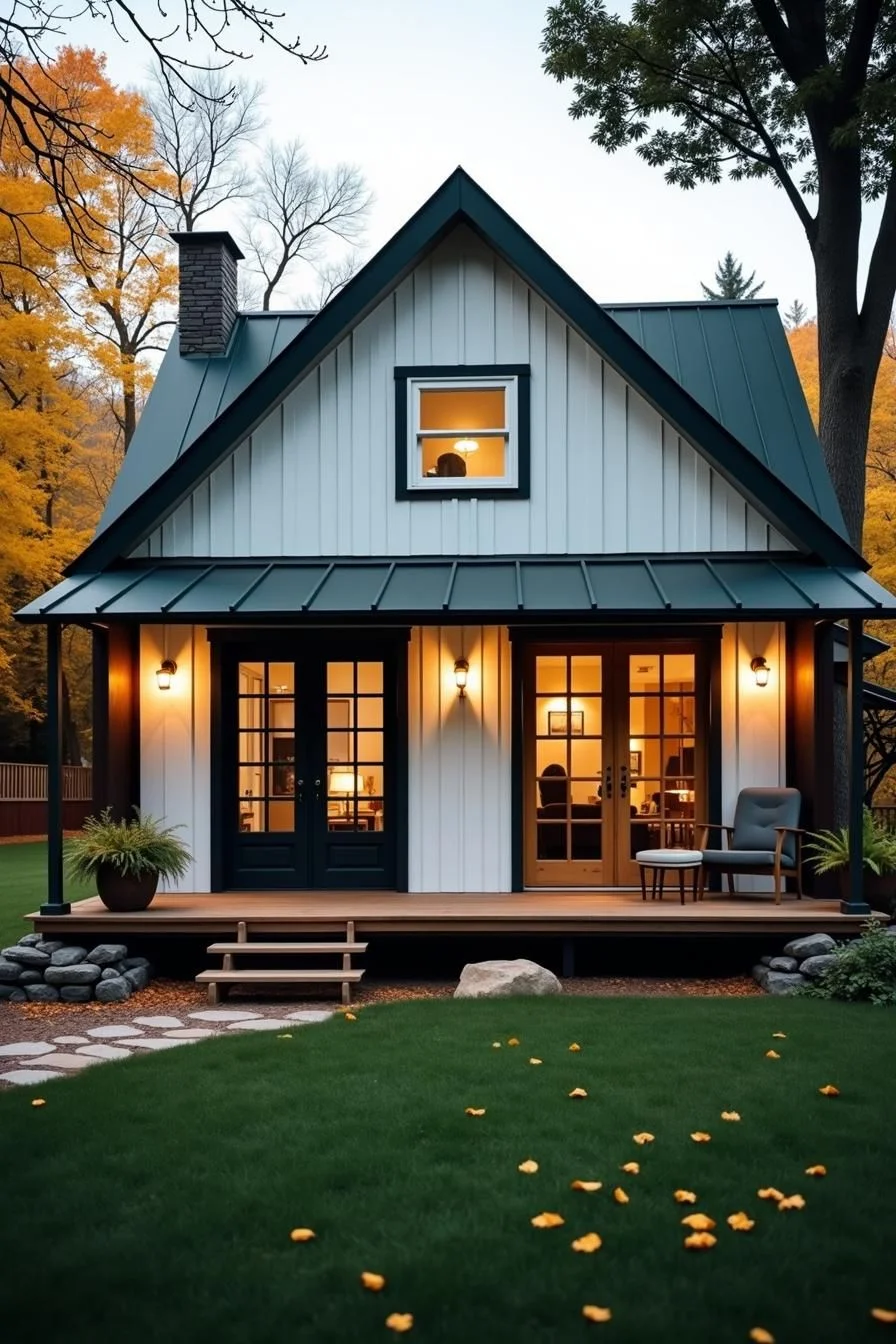Cottage Under Autumn Leaves