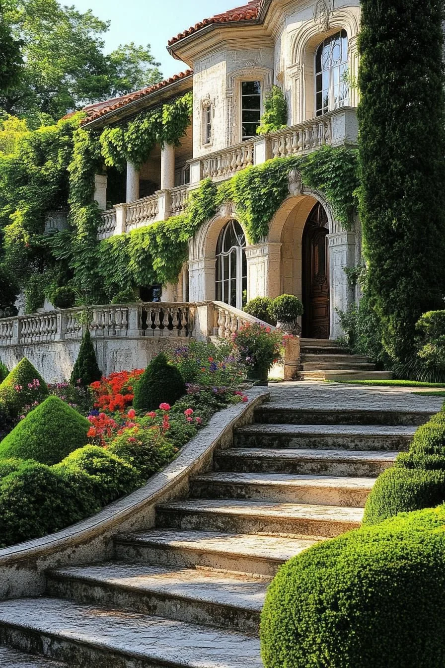Grand Manor Draped in Climbing Ivy