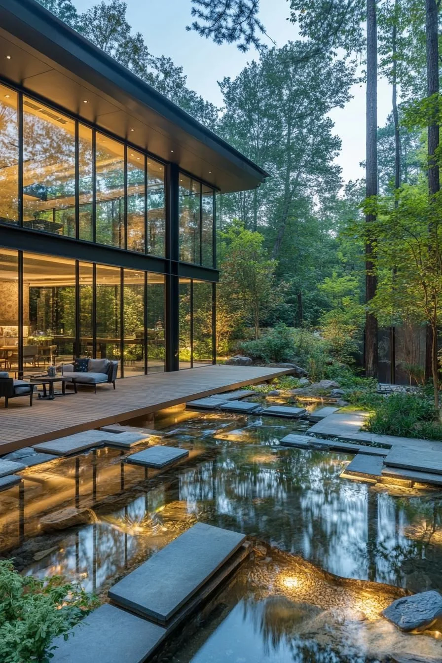A House Floating on Glass