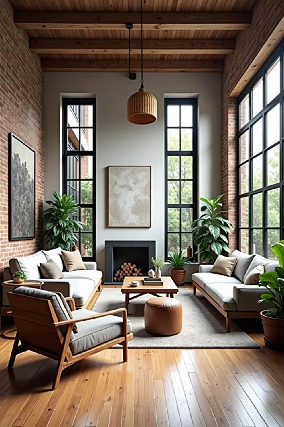 Loft Design Featuring Glass and Greenery