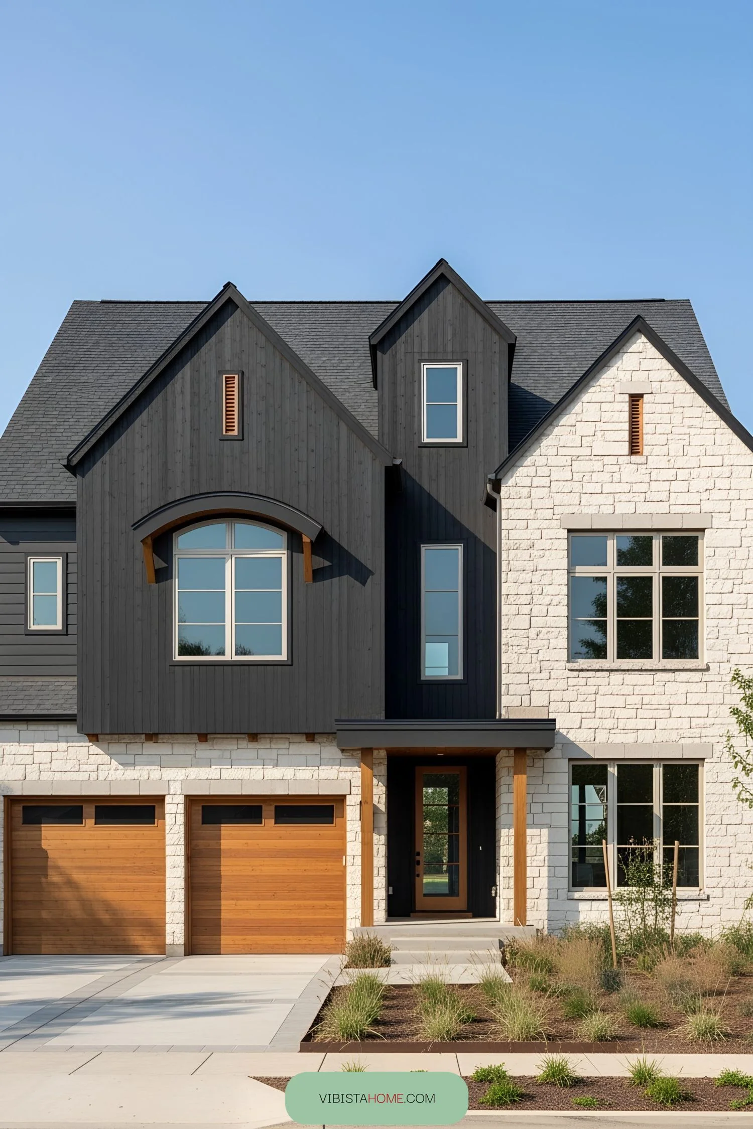 A Charcoal-Toned Retreat With Stone Accents