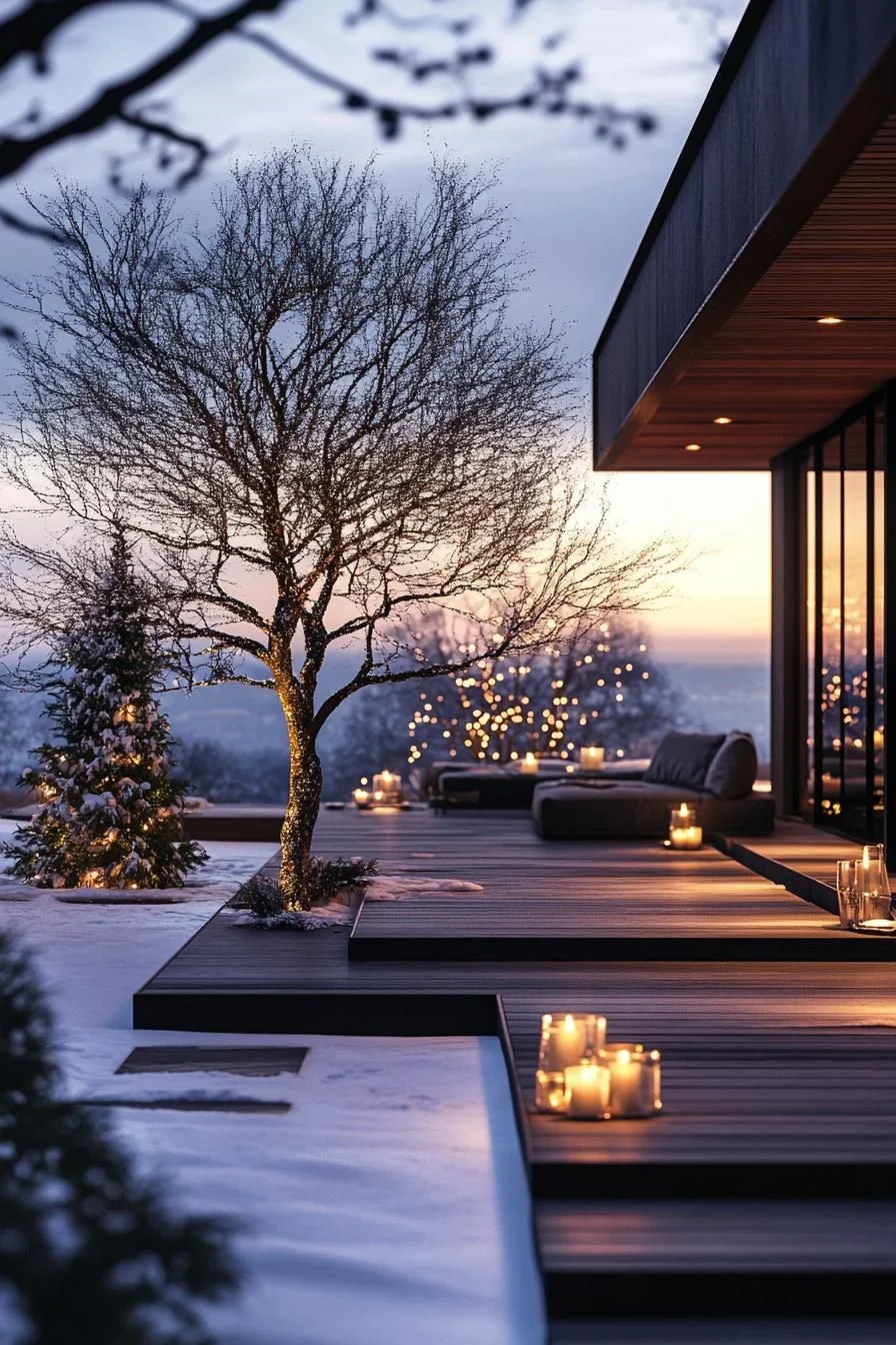 A Modern Deck Under Winter Skies