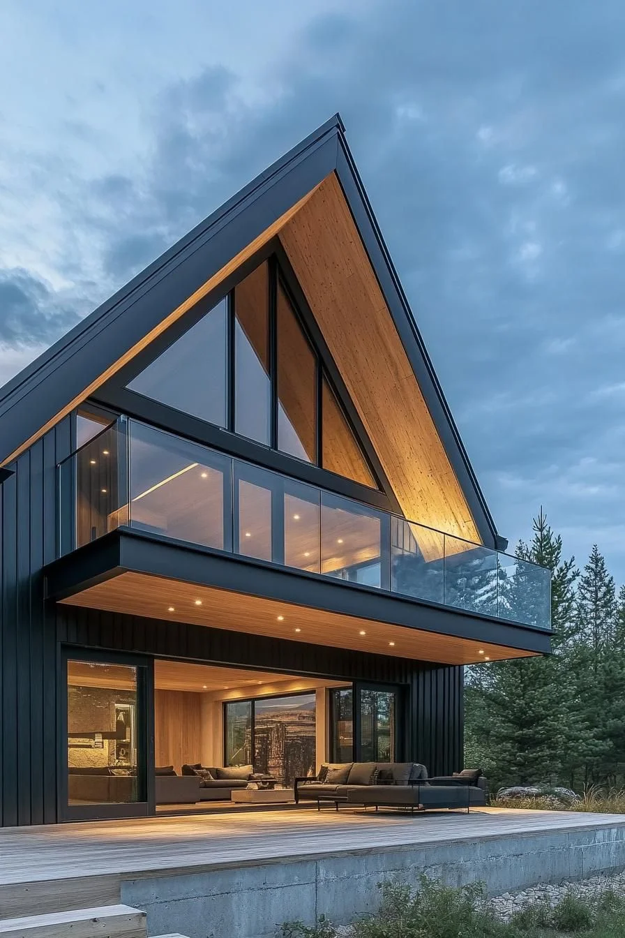 Quiet Triangular Barn in the Forest