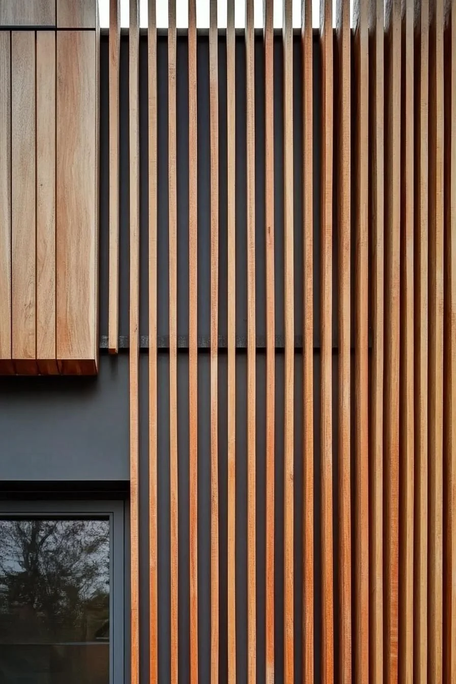 A Facade of Vertical Timber Lines