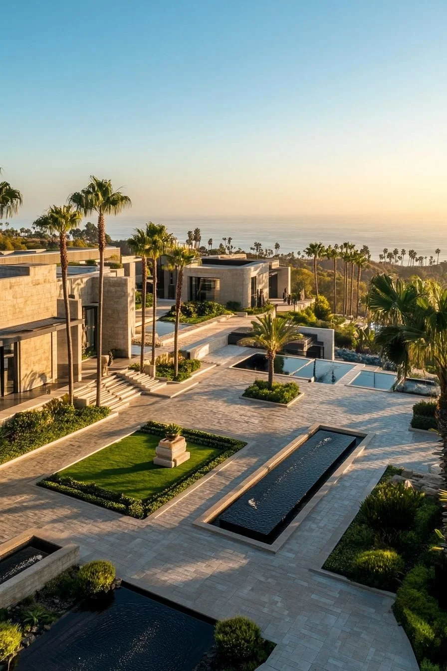 A Palm-Lined Seaside Mansion